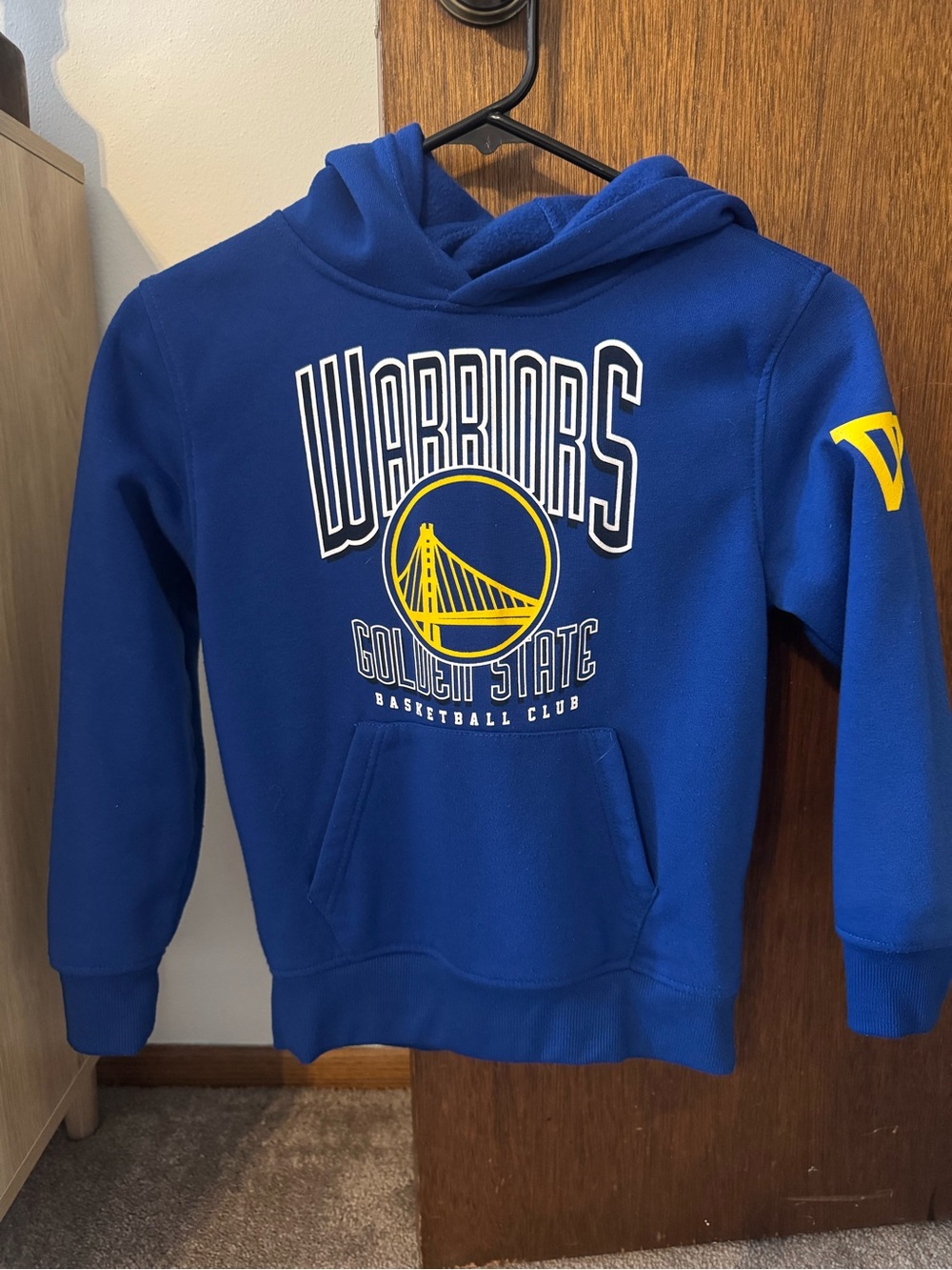 NBA Golden State Warriors Royal Blue Hoodie with Yellow Logo
